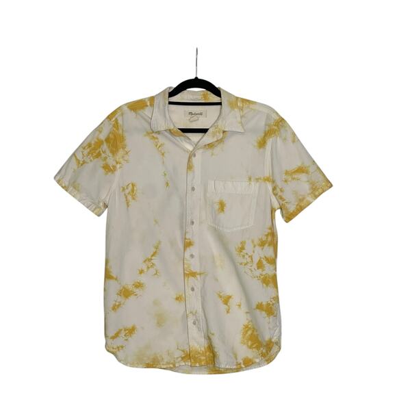 Madewell yellow tie dye short-sleeve Perfect Shirt size small - Picture 6 of 11